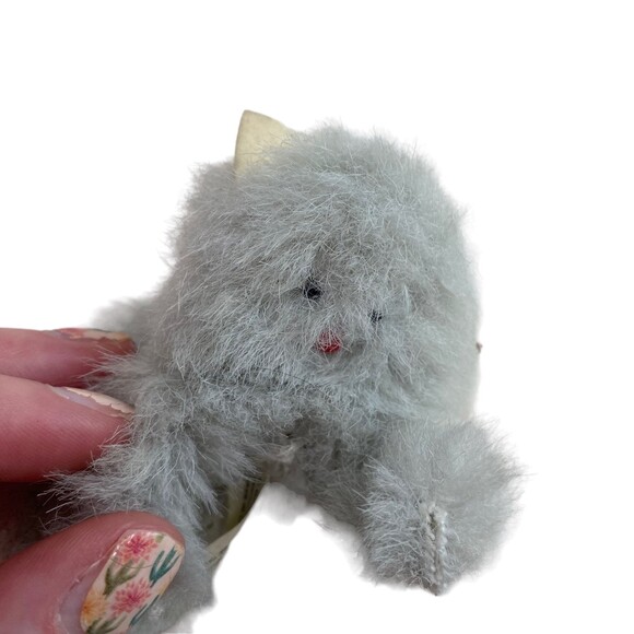 Mattel 1986 Fluffy Grey Dog / Cat with Pink Carrier Case - Picture 7 of 10